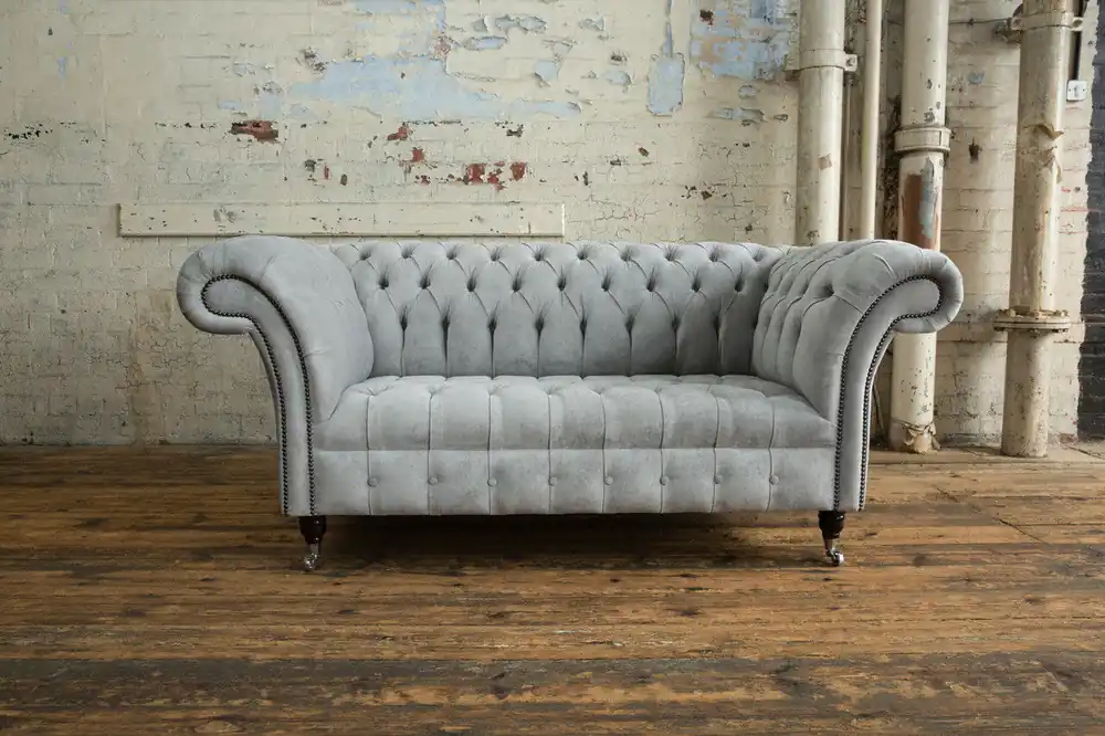 Sofa Chesterfield 2 Sitzer Couch Polster Sitz Textil Stoff Samt Couchen Sofas Top-Angebot