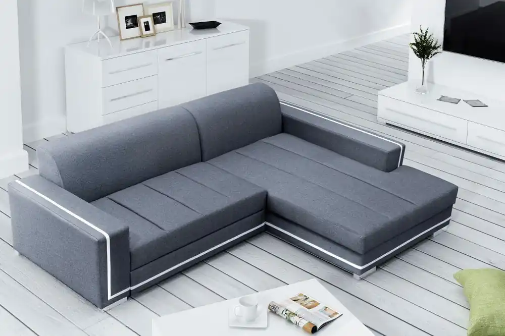 Markenware Sofa Schlafsofa Designer Sofa mit Bettfunktion + Bettkasten Ecksofa Couch NEU