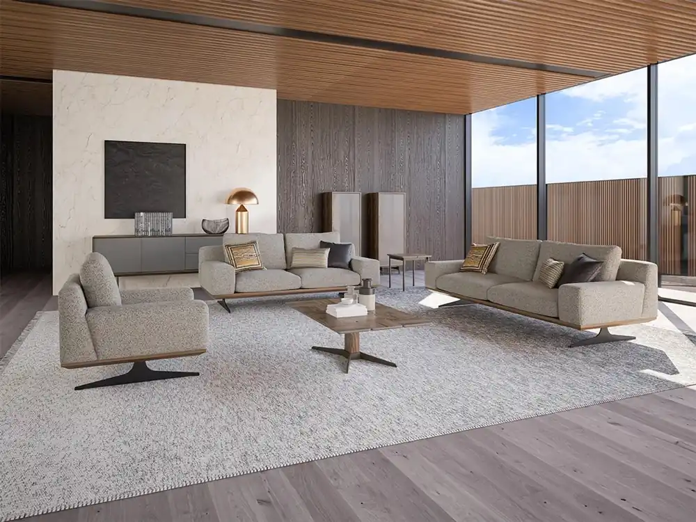 Sofagarnitur Polstermöbel Sofa Wohnzimmer 5tlg Couchtisch Holz Beistelltisch Neu Markenware