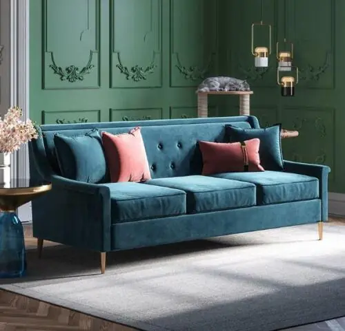 Stoff Dreisitzer Relax Sitz Design Couch Lounge Sofas Samt Sofa 3 Sitzer Möbel Top-Preis