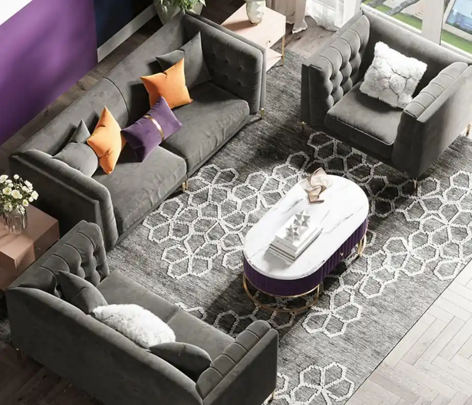 Mengenrabatt Stoff Wohnlandschaft Relax Sitz Design Couch Lounge Sofas Samt Sofa 3 Sitzer