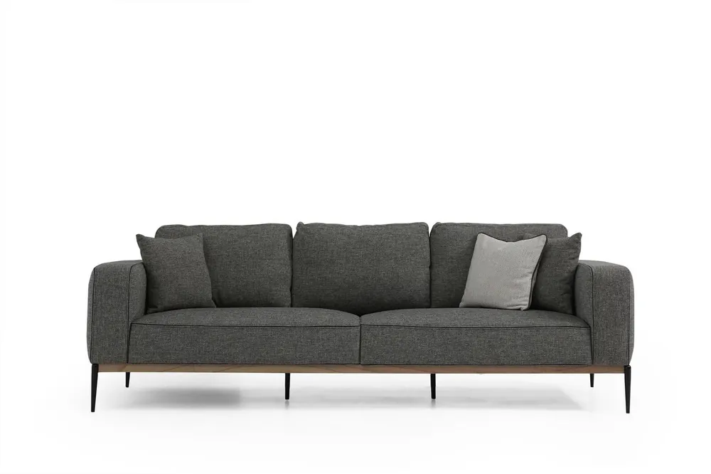 Ausverkauf Viersitzer Sofa 4 Sitzer Stoff Sofas Modern Design Wohnzimmer Grau