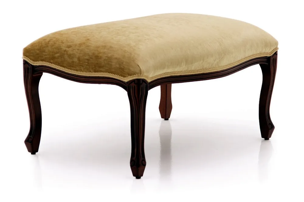 Großhandel Wohnen Sitzbänke Sitz Textil Beige Design Hocker Polsterhocker Fuß Ablage Möbel