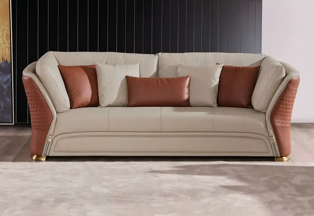 Wohnlandschaft Sofas Couch Polster Sofa 3 Sitzer Garnitur Ledersofa Modern Neu Highlight