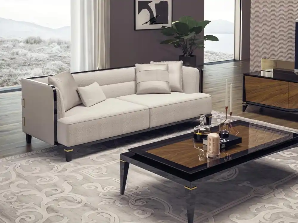 Premium Wohnzimmer Modern Weiß Sofa Dreisitzer Couch Designer Polstermöbel