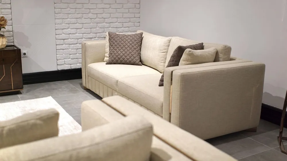 Exklusiv Wohnzimmer Sofa Dreisitzer Design Einrichtung Modern Möbel Neu Textil