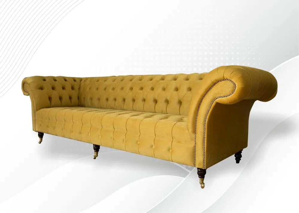 xxl Chesterfield Big Sofa Couch Polster Garnitur 4 Sitz Textil Sofas Couchen Neu Im Trend