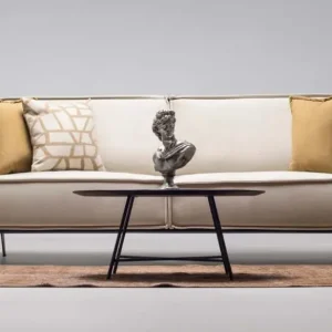 Zweisitzer Sofa 2 Sitzer Stoffsofa Polstersofa Beige Couch Moderne Rabatt