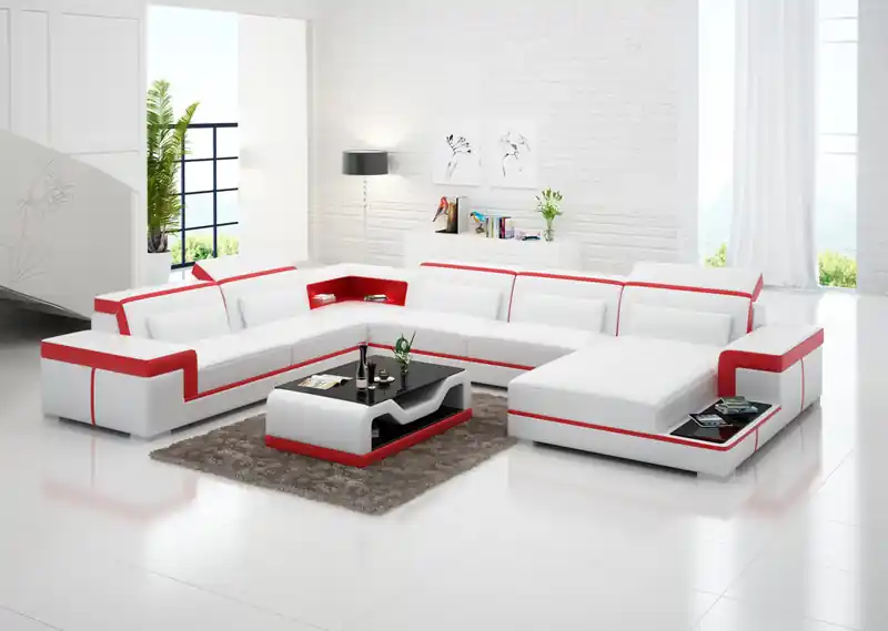 Meistverkauft Ledersofa Couch Wohnlandschaft Ecksofa Eck Garnitur Design Modern Sofa G8020 Neu