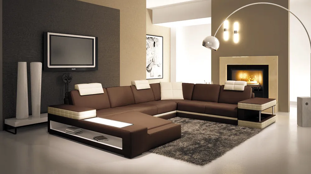 Finale Aktion Big XXL Ledersofa Couch Sitz Polster U Form Garnitur Sofas Leder