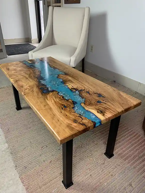 Couchtisch River Table Echtes Holz Flusstisch Dekorative Massiv Epoxidharz Top-Angebot