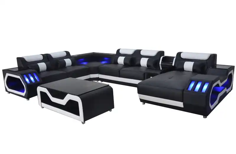 Design Leder Polster Sitz Ecke Leder Eck Landschaft Zimmer Neu Wohn Sofa Polster Zertifiziert