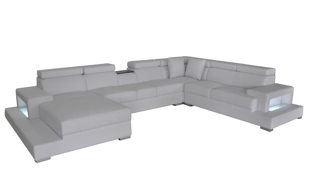 Design Leder Polster Sitz Zimmer Eck Wohn Sofa Couch XXL Designer Begrenztes Angebot