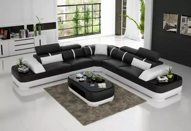 Super-Preis Design Möbel Eckcouch Ecksofa Wohnzimmer Lederpolster Couch Sofa