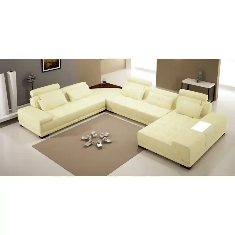 Jetzt Kaufen Design Wohnlandschaft Sofa Ecksofa Couch Polster Eck Sitz Garnitur Leder USB+LED