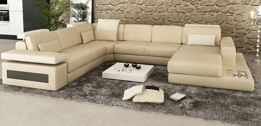Designer Couch U Form Ecksofa Polster Couch Leder Wohnlandschaft Neu Neue Ware