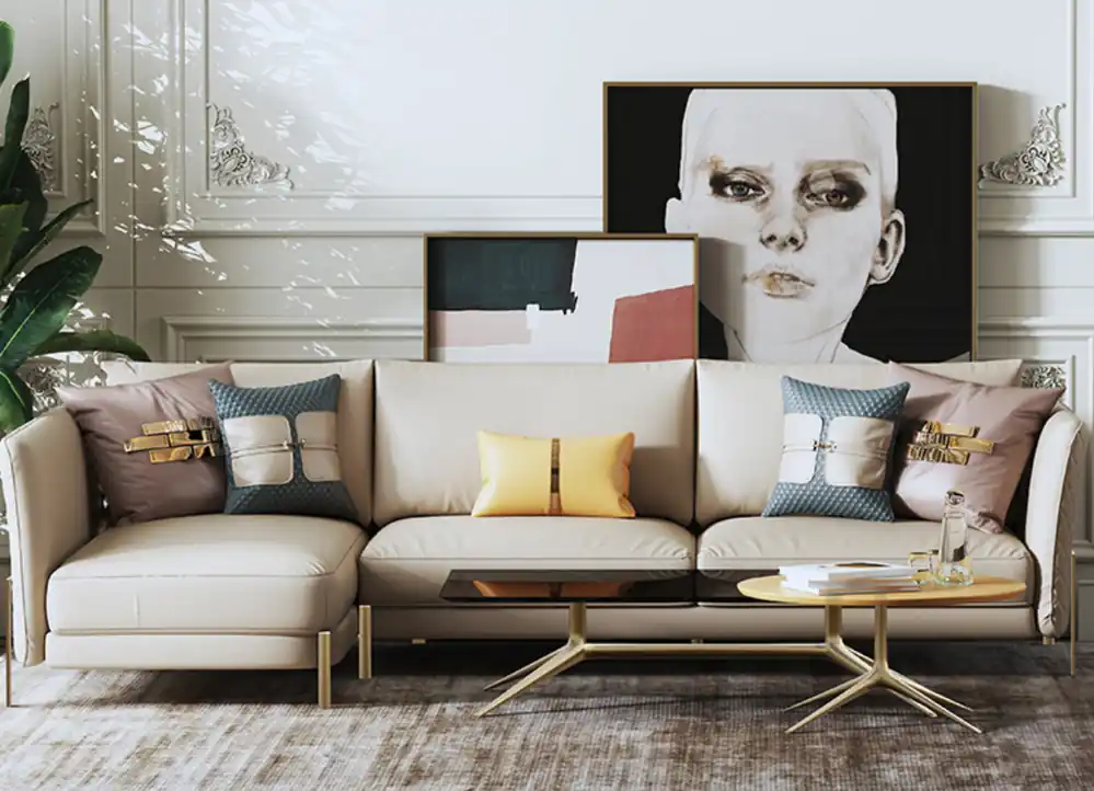 Direktkauf Designer Garnitur Sofa Couch Ecksofa mit Hocker Polster Wohnlandschaft