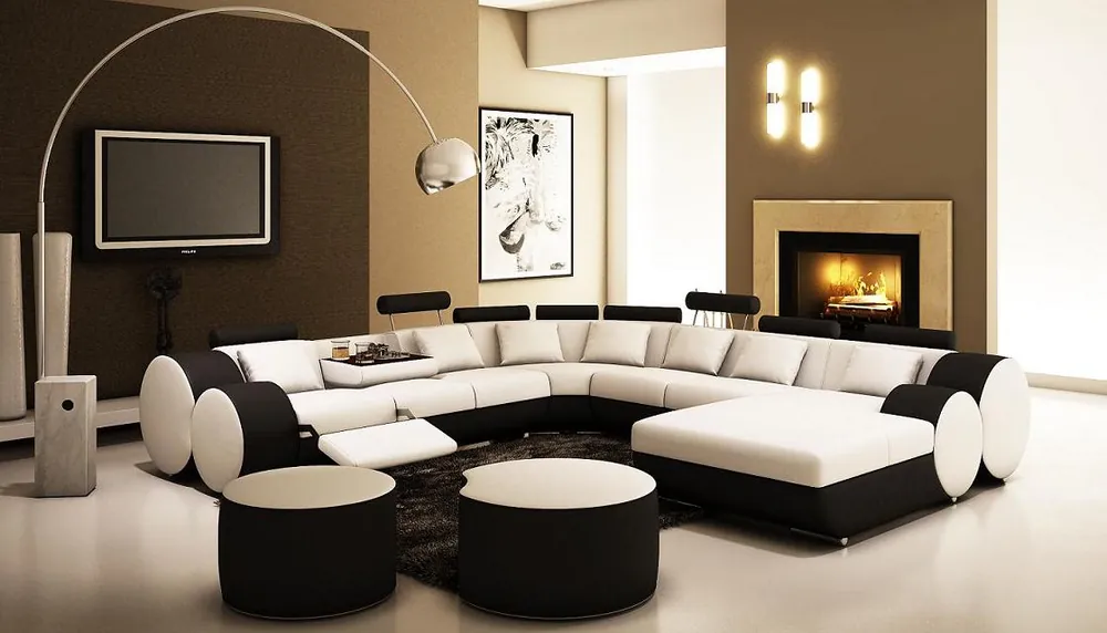 Sale Designer Ledersofa + USB Big Wohnlandschaft Sofa Couch Polster Garnitur Ecksofa
